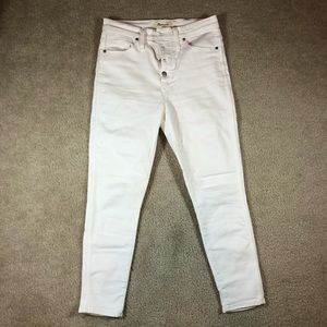 Madewell 10 Inch High Rise Skinny White Jeans